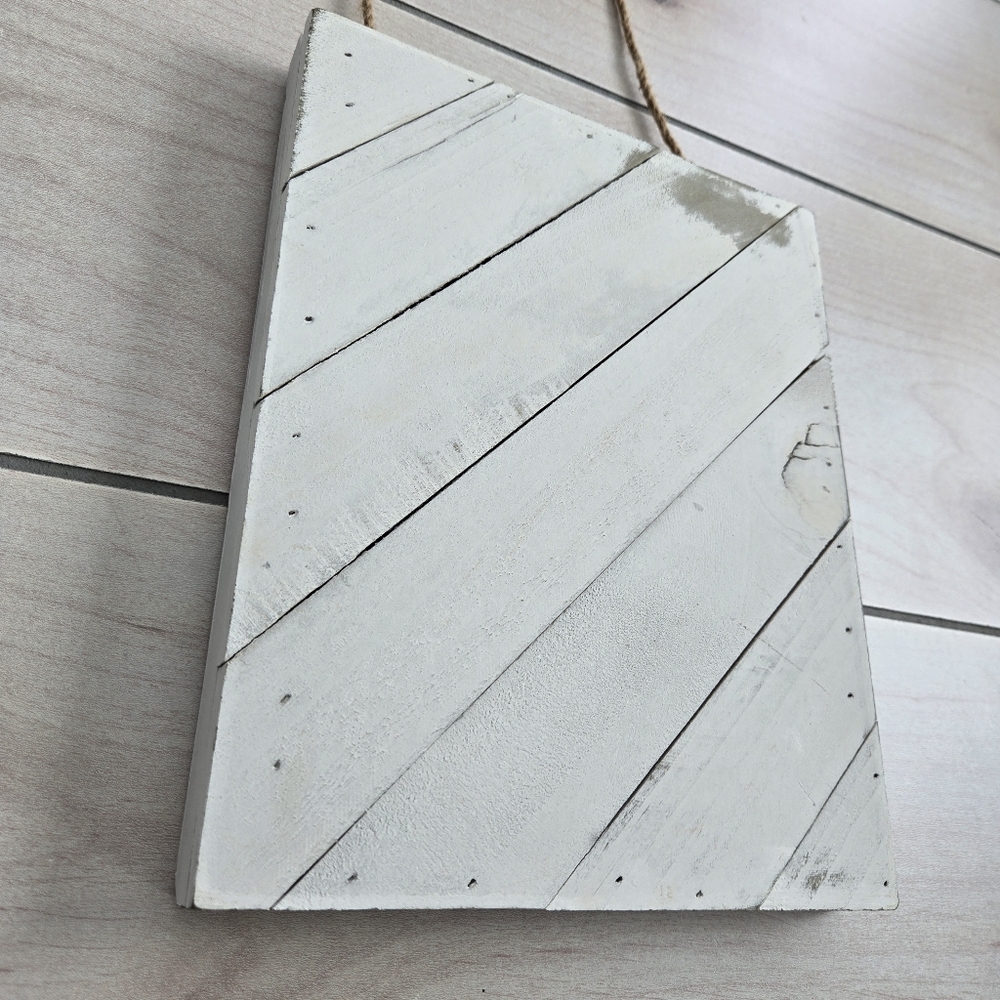 White Wooden Hanging Sign, Wall Decor, Vintage Farmhouse Chic - Picture 3 of 6